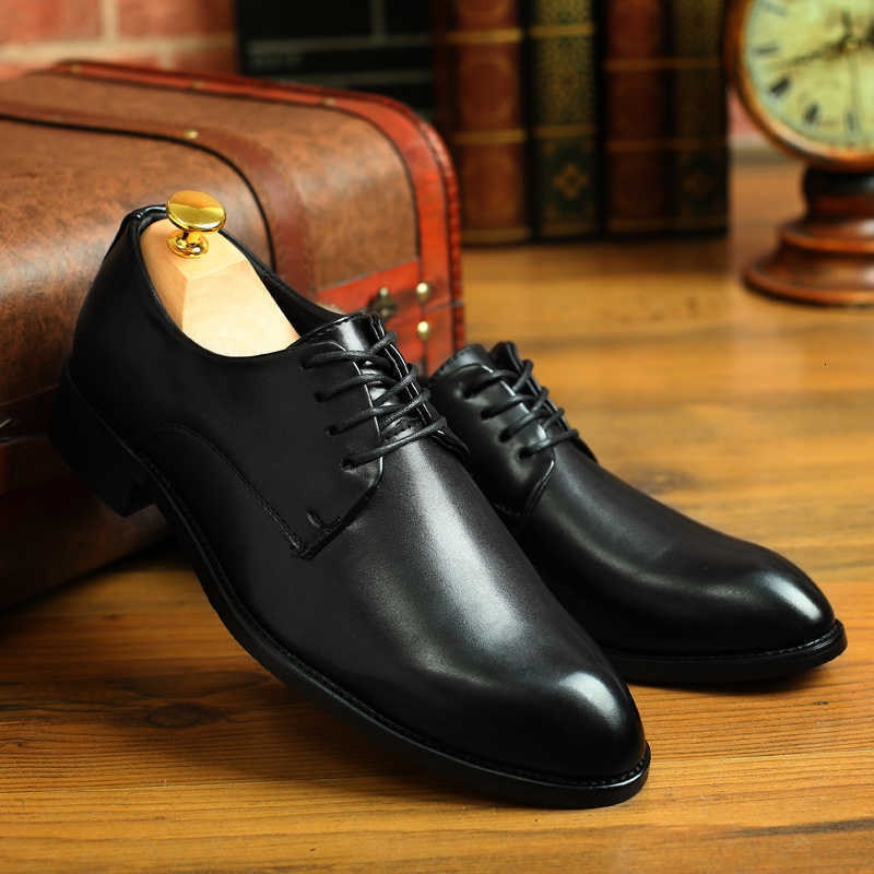 High Quality Genuine Leather Men Dress Shoes Comfortable Casual Formal Business Wedding Dress Shoes