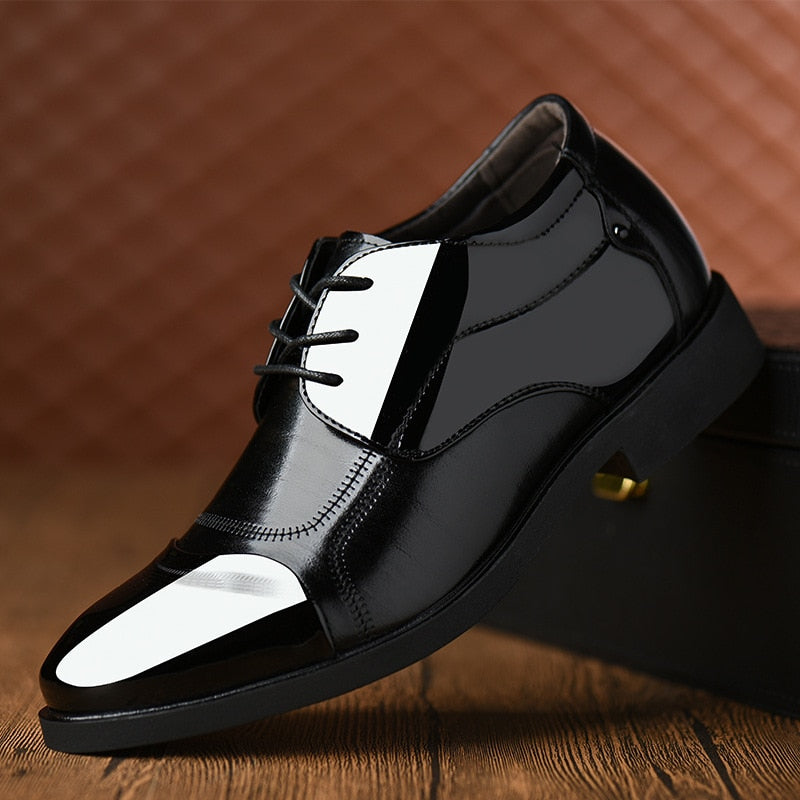 6CM Invisible Height Increase Patent Leather Shoes for Men Wedding Elegant Dress Shoes Men Business Shoes