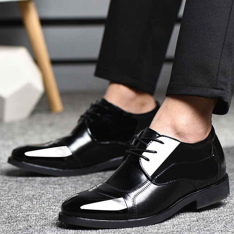 6CM Invisible Height Increase Patent Leather Shoes for Men Wedding Elegant Dress Shoes Men Business Shoes
