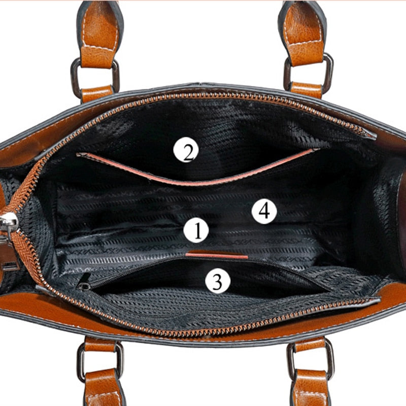 Fashion Genuine Leather Shoulder Bag Women Shopping Tote Office Ladies Handbag Female Messenger Crossbody Top Handle Bag