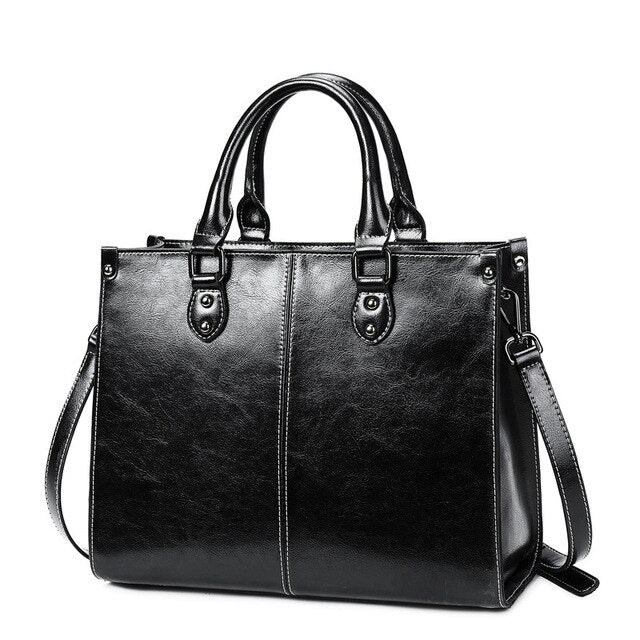 Fashion Genuine Leather Shoulder Bag Women Shopping Tote Office Ladies Handbag Female Messenger Crossbody Top Handle Bag