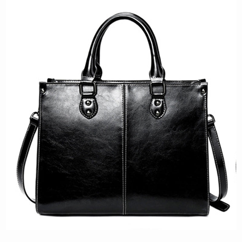 Fashion Genuine Leather Shoulder Bag Women Shopping Tote Office Ladies Handbag Female Messenger Crossbody Top Handle Bag