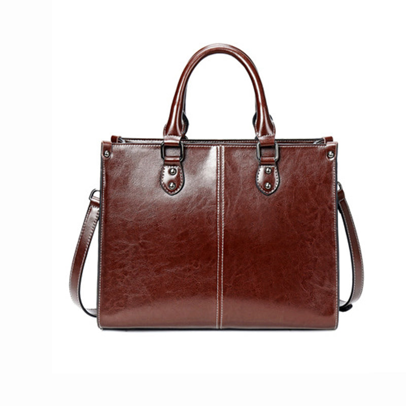 Fashion Genuine Leather Shoulder Bag Women Shopping Tote Office Ladies Handbag Female Messenger Crossbody Top Handle Bag