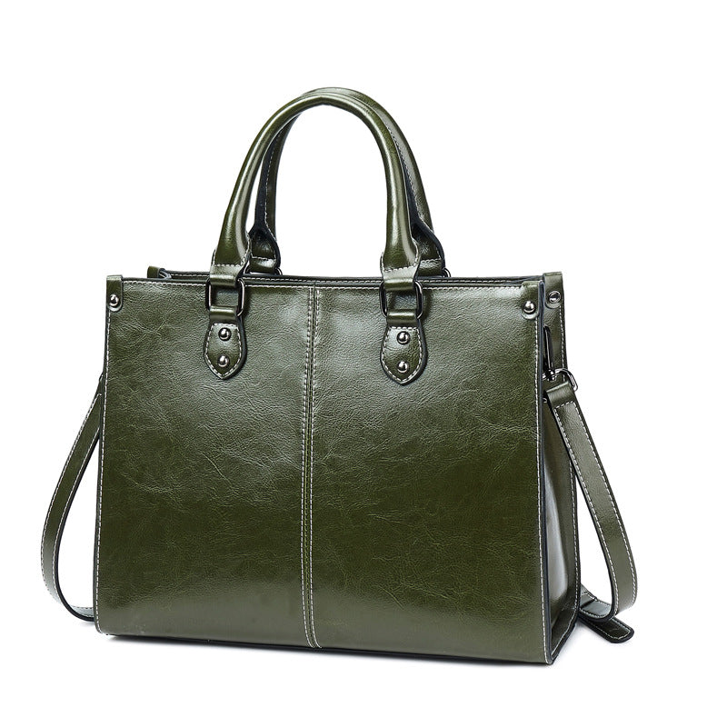 Fashion Genuine Leather Shoulder Bag Women Shopping Tote Office Ladies Handbag Female Messenger Crossbody Top Handle Bag