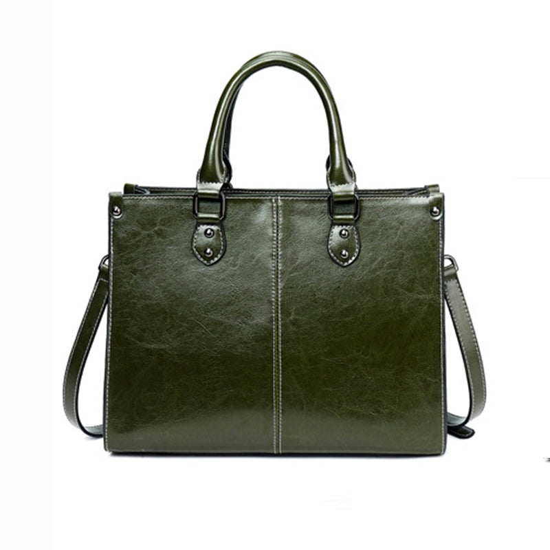 Fashion Genuine Leather Shoulder Bag Women Shopping Tote Office Ladies Handbag Female Messenger Crossbody Top Handle Bag