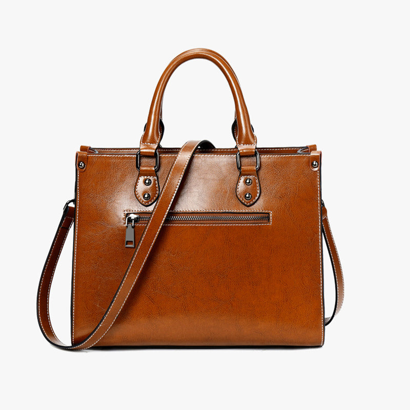 Fashion Genuine Leather Shoulder Bag Women Shopping Tote Office Ladies Handbag Female Messenger Crossbody Top Handle Bag