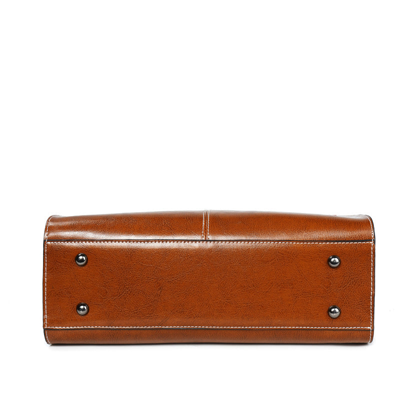 Fashion Genuine Leather Shoulder Bag Women Shopping Tote Office Ladies Handbag Female Messenger Crossbody Top Handle Bag