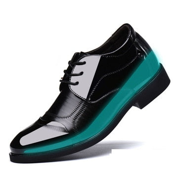 6CM Invisible Height Increase Patent Leather Shoes for Men Wedding Elegant Dress Shoes Men Business Shoes