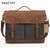 Premium Quality VASCHY Casual Unisex Briefcase Business Messenger Bag Cowhide Leather Canvas Shoulder Bag 15.6 inch Laptop Handbag for Men/Women