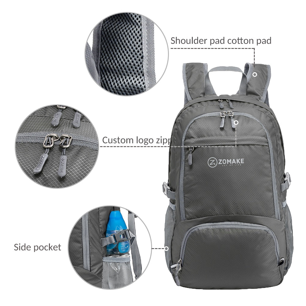 Strong Sturdy Lightweight foldable Backpack/ Waterproof Camping Hiking Daypack/Small Travel Backpack for Women Men