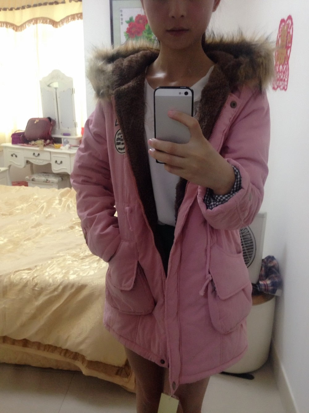 New Winter Women Jacket Medium-long Thicken Outwear Hooded Wadded Coat Slim Parka Cotton-padded Jacket Overcoat