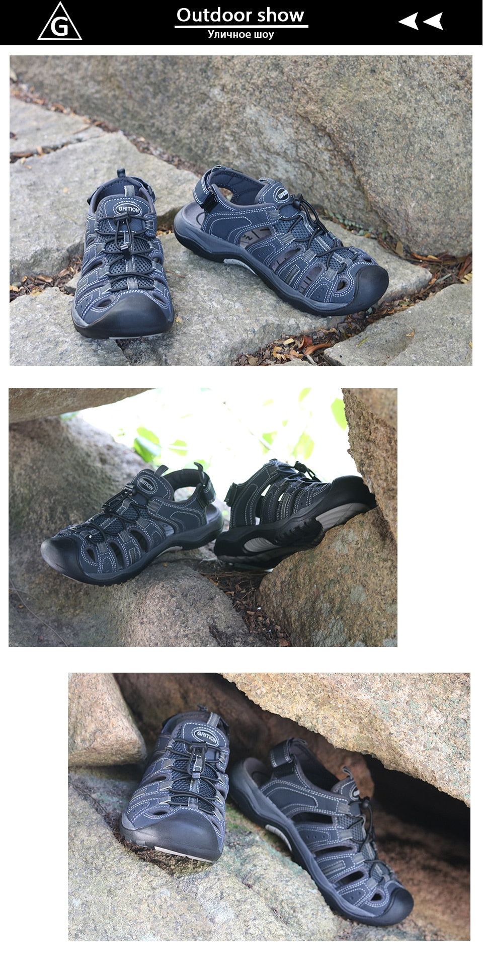 Men Outdoor Sandals Summer Breathable Flat Sole Beach Shoes Trekking Flip Flops Hiking Non Slip Nubuck Leather Luxury