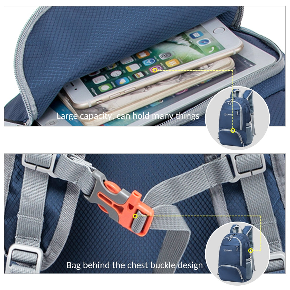 Strong Sturdy Lightweight foldable Backpack/ Waterproof Camping Hiking Daypack/Small Travel Backpack for Women Men