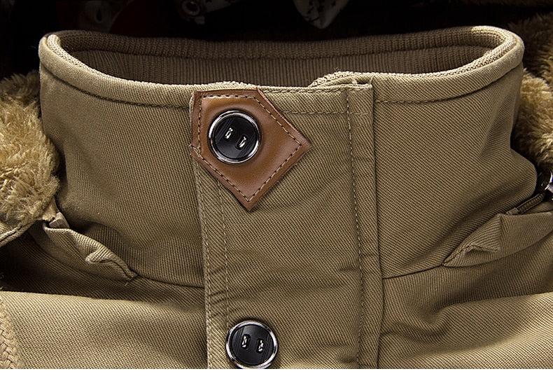 Military Thicken Fleece Jacket Mens Winter Casual Hooded Jacket Coat Pilot Cargo Cotton Jackets Windbreaker Parka Man