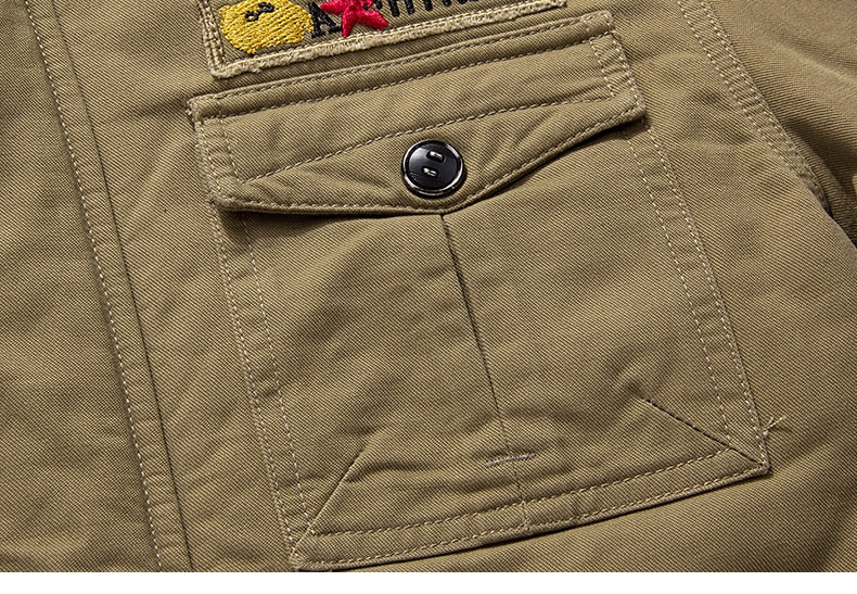 Military Thicken Fleece Jacket Mens Winter Casual Hooded Jacket Coat Pilot Cargo Cotton Jackets Windbreaker Parka Man