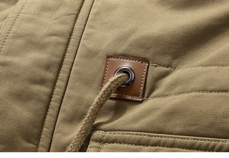 Military Thicken Fleece Jacket Mens Winter Casual Hooded Jacket Coat Pilot Cargo Cotton Jackets Windbreaker Parka Man