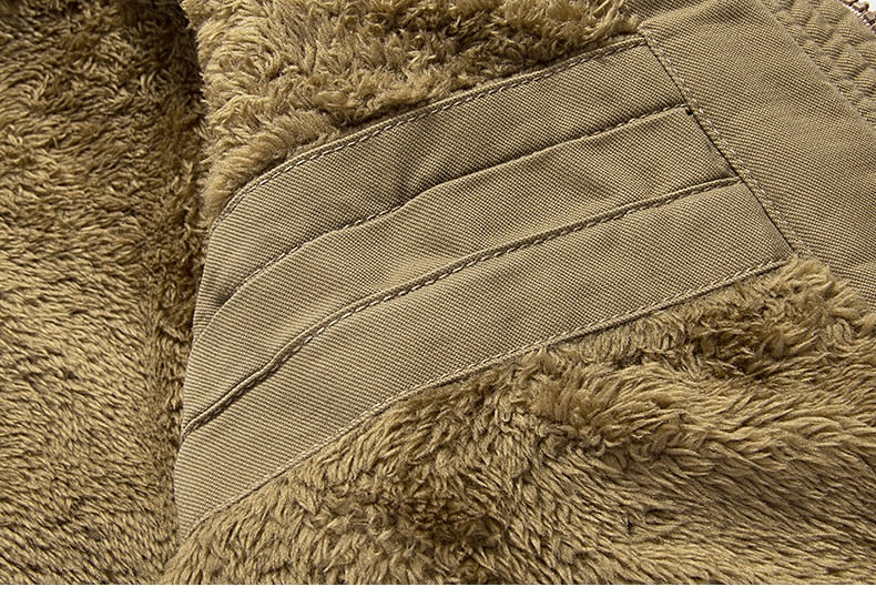 Military Thicken Fleece Jacket Mens Winter Casual Hooded Jacket Coat Pilot Cargo Cotton Jackets Windbreaker Parka Man