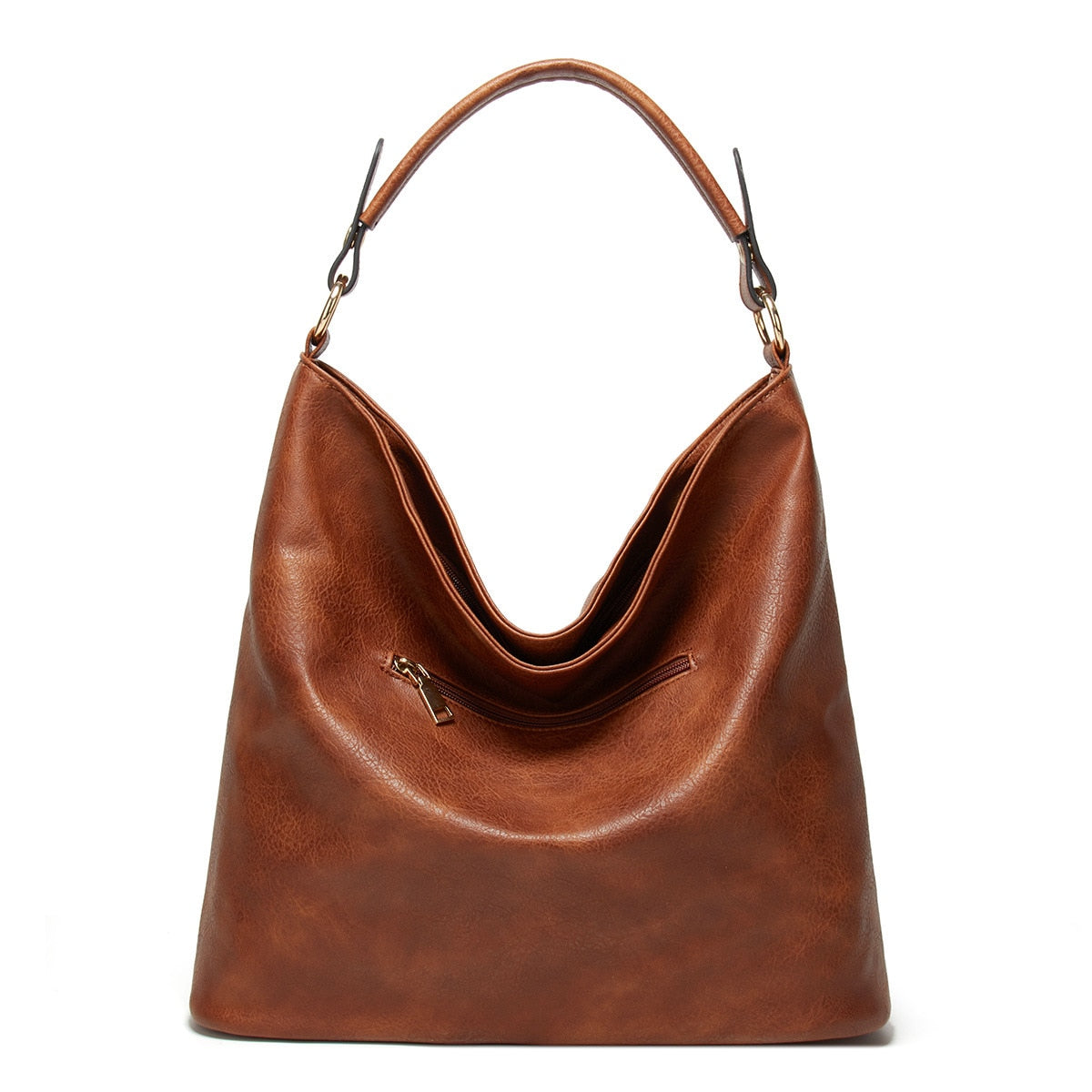 Vintage Women Shoulder Bag Large Capacity PU Luxury Ladies Handbag Fashion Zipper Female Soft Tote Bags for Shopping