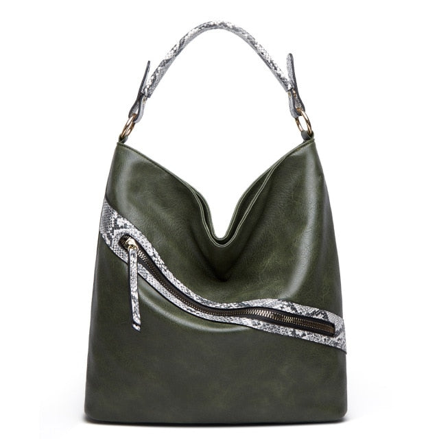 Vintage Women Shoulder Bag Large Capacity PU Luxury Ladies Handbag Fashion Zipper Female Soft Tote Bags for Shopping