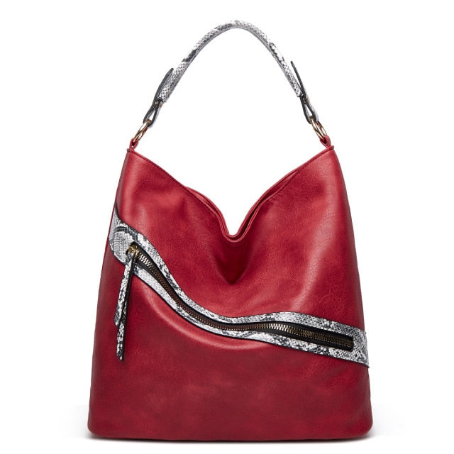 Vintage Women Shoulder Bag Large Capacity PU Luxury Ladies Handbag Fashion Zipper Female Soft Tote Bags for Shopping