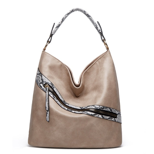 Vintage Women Shoulder Bag Large Capacity PU Luxury Ladies Handbag Fashion Zipper Female Soft Tote Bags for Shopping