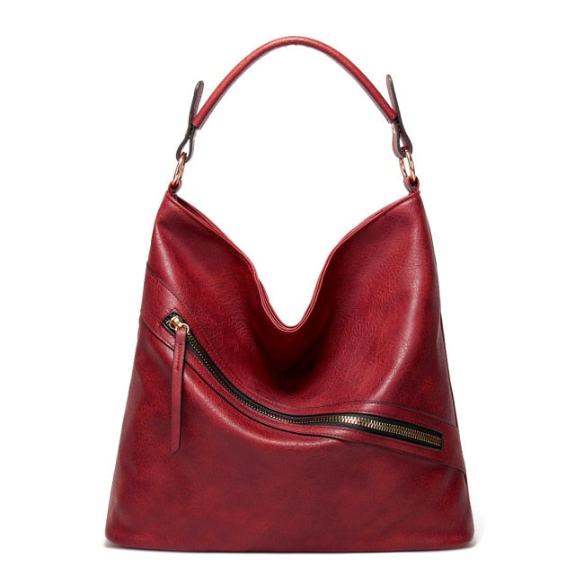 Vintage Women Shoulder Bag Large Capacity PU Luxury Ladies Handbag Fashion Zipper Female Soft Tote Bags for Shopping
