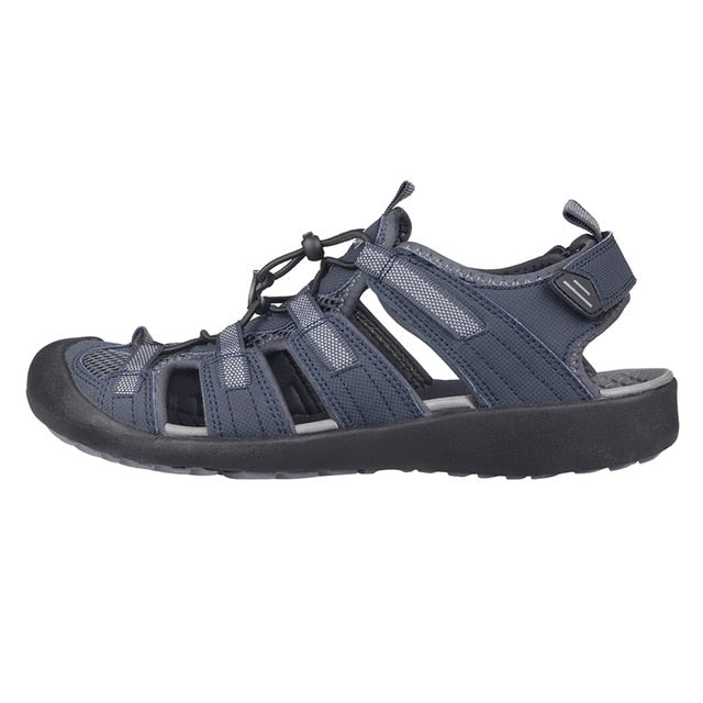 Men Outdoor Sandals Summer Breathable Flat Sole Beach Shoes Trekking Flip Flops Hiking Non Slip Nubuck Leather Luxury