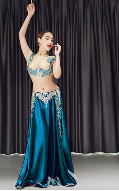 Premium New 2pcs/set Belly Dance Costume Women's Belly Dancing Costume Sets Tribal Bollywood Costume Indian Dress Bellydance Dress