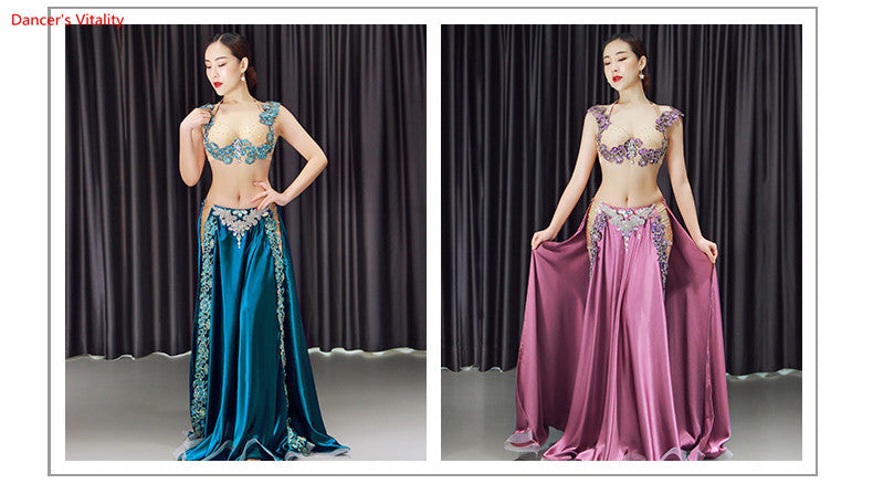 Premium New 2pcs/set Belly Dance Costume Women's Belly Dancing Costume Sets Tribal Bollywood Costume Indian Dress Bellydance Dress