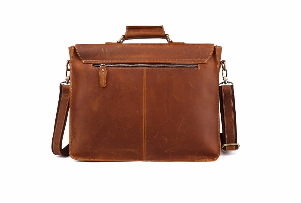 High Quality Genuine Leather Men Briefcase Casual Messenger Laptop Bag Business Men Briefcase Bag for Document Shoulder Bag