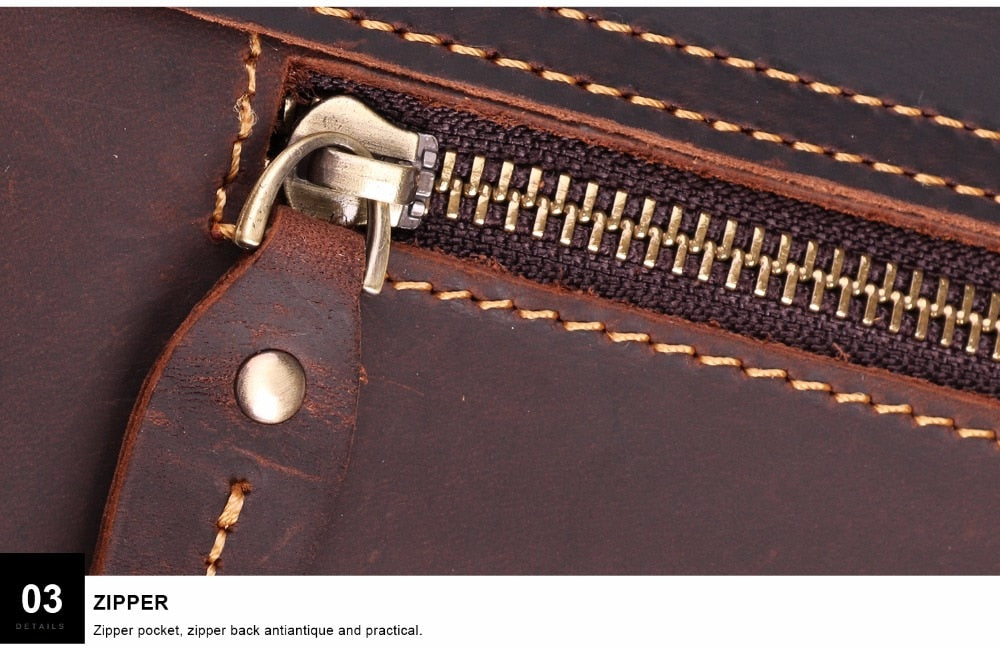 High Quality Genuine Leather Men Briefcase Casual Messenger Laptop Bag Business Men Briefcase Bag for Document Shoulder Bag