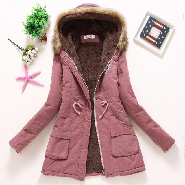New winter military coats women cotton wadded hooded jacket medium-long casual parka thickness quilt snow outwear