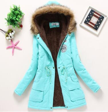 New winter military coats women cotton wadded hooded jacket medium-long casual parka thickness quilt snow outwear