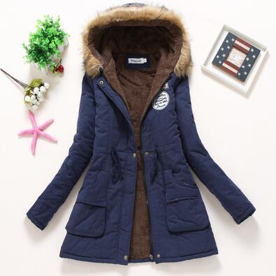 New winter military coats women cotton wadded hooded jacket medium-long casual parka thickness quilt snow outwear