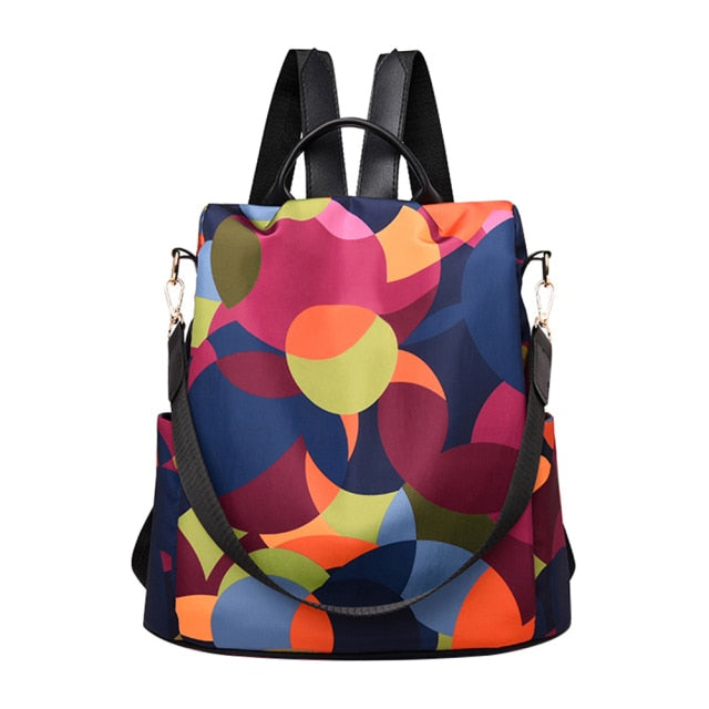 Cute Fashion Embroidered Casual Oxford Trendy Oxford Cloth Backpack Shoulder School Book Bags Women Daily Travel Anti-Theft Rucksack