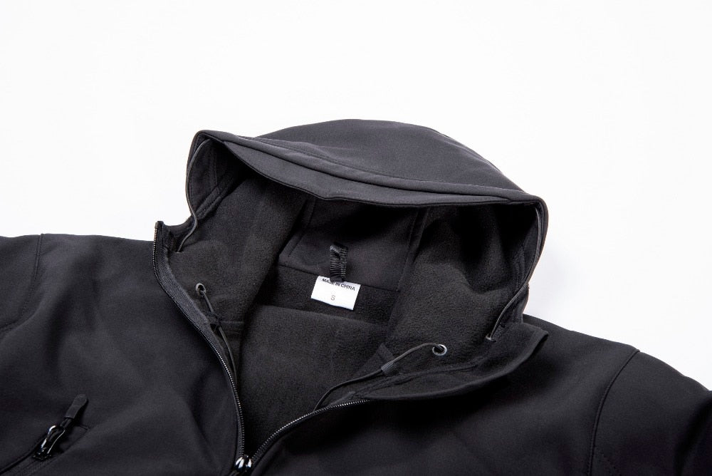 Shark Skin Military Jacket Men Softshell Waterproof Tactical Clothing Camouflage Army Hooded Jacket Winter Fleece Coat