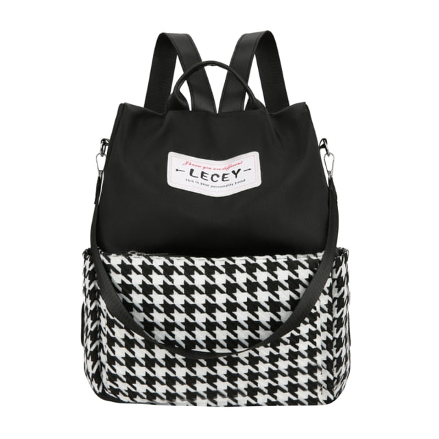 Cute Fashion Embroidered Casual Oxford Trendy Oxford Cloth Backpack Shoulder School Book Bags Women Daily Travel Anti-Theft Rucksack