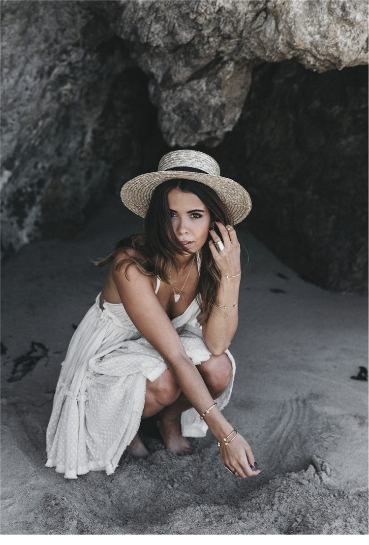 Strapless Women Summer Solid Boho Dress Backless Mini Dresses Girls Bohemian Aline Beach Dress