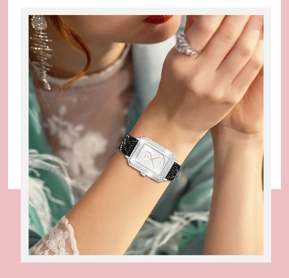 Latest VBDK Smart Watch Bluetooth WiFi Sports Bracelet Watches for Women's Watches Rhinestone Mosaic Luxury Leather Watch