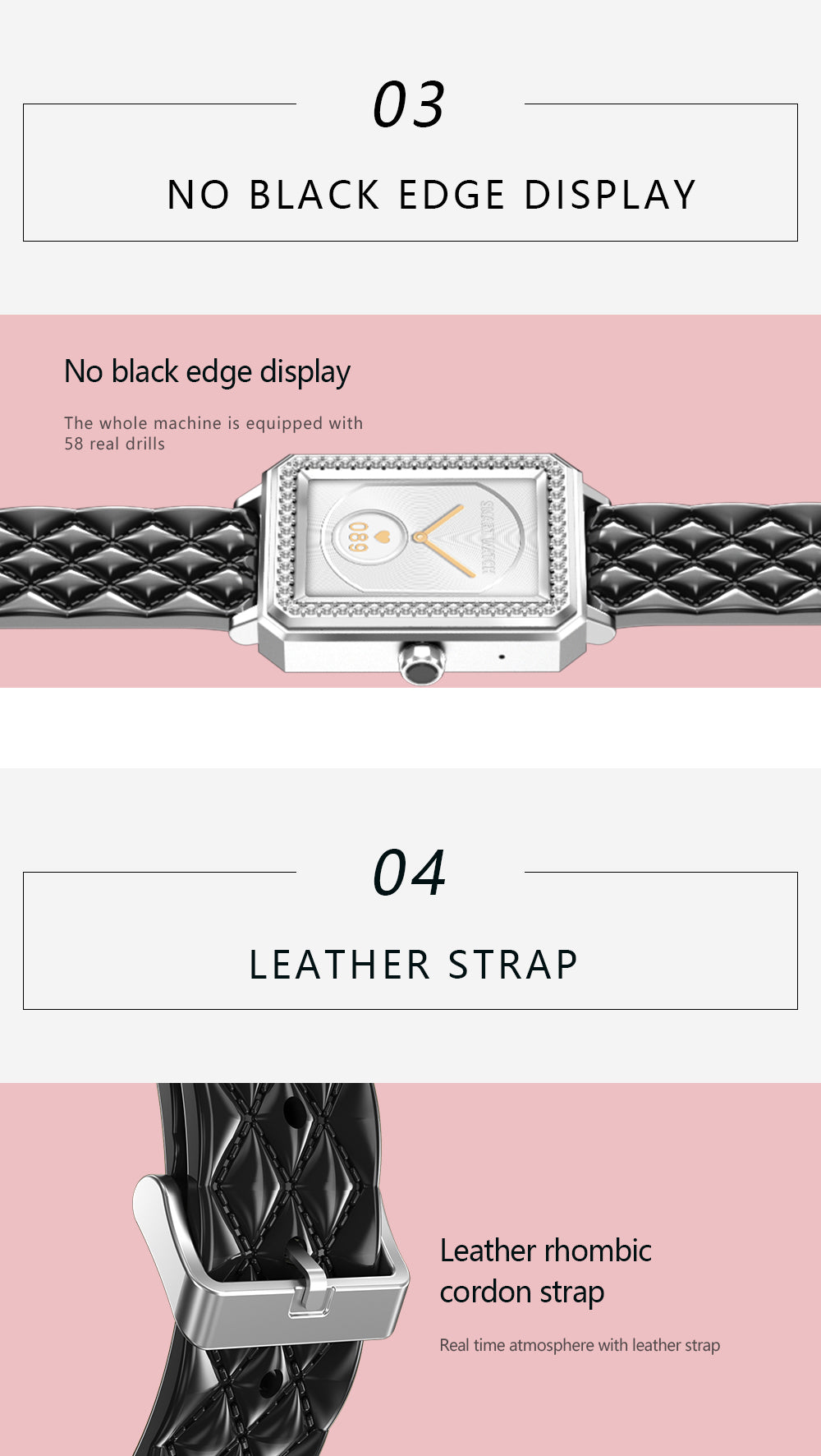 Latest VBDK Smart Watch Bluetooth WiFi Sports Bracelet Watches for Women's Watches Rhinestone Mosaic Luxury Leather Watch