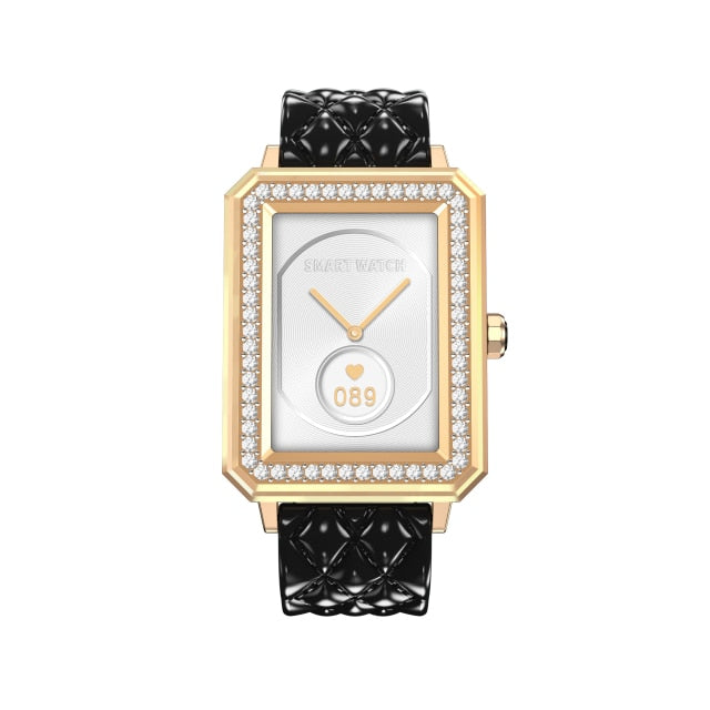 Latest VBDK Smart Watch Bluetooth WiFi Sports Bracelet Watches for Women's Watches Rhinestone Mosaic Luxury Leather Watch