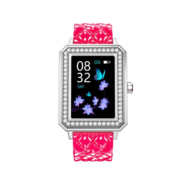 Latest VBDK Smart Watch Bluetooth WiFi Sports Bracelet Watches for Women's Watches Rhinestone Mosaic Luxury Leather Watch
