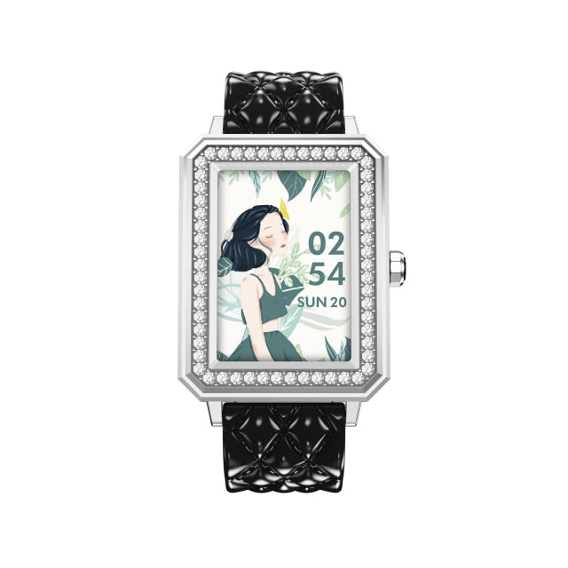 Latest VBDK Smart Watch Bluetooth WiFi Sports Bracelet Watches for Women's Watches Rhinestone Mosaic Luxury Leather Watch