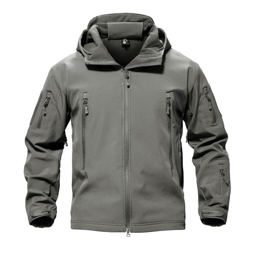 Shark Skin Military Jacket Men Softshell Waterproof Tactical Clothing Camouflage Army Hooded Jacket Winter Fleece Coat