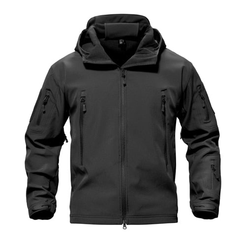 Shark Skin Military Jacket Men Softshell Waterproof Tactical Clothing Camouflage Army Hooded Jacket Winter Fleece Coat