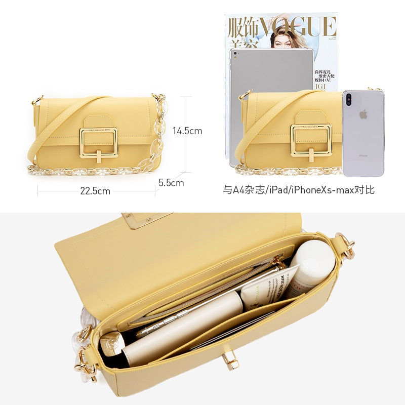Exquisite Beautiful New Trendy small acrylic chain hand carry female bag shoulder messenger simple square bag luxury design