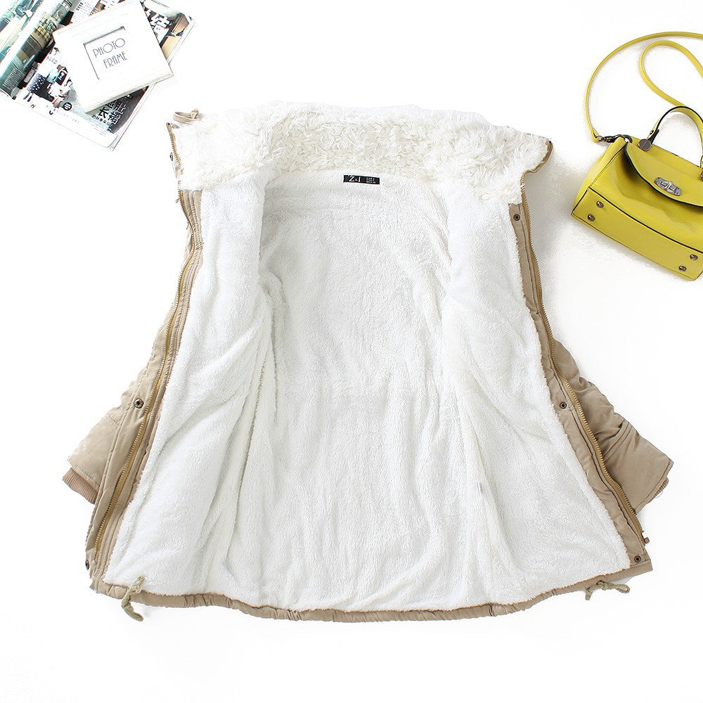 Winter Cotton Coat Women Slim Snow Outwear Medium-long Wadded Jacket Thick Cotton Padded Warm Cotton Parkas