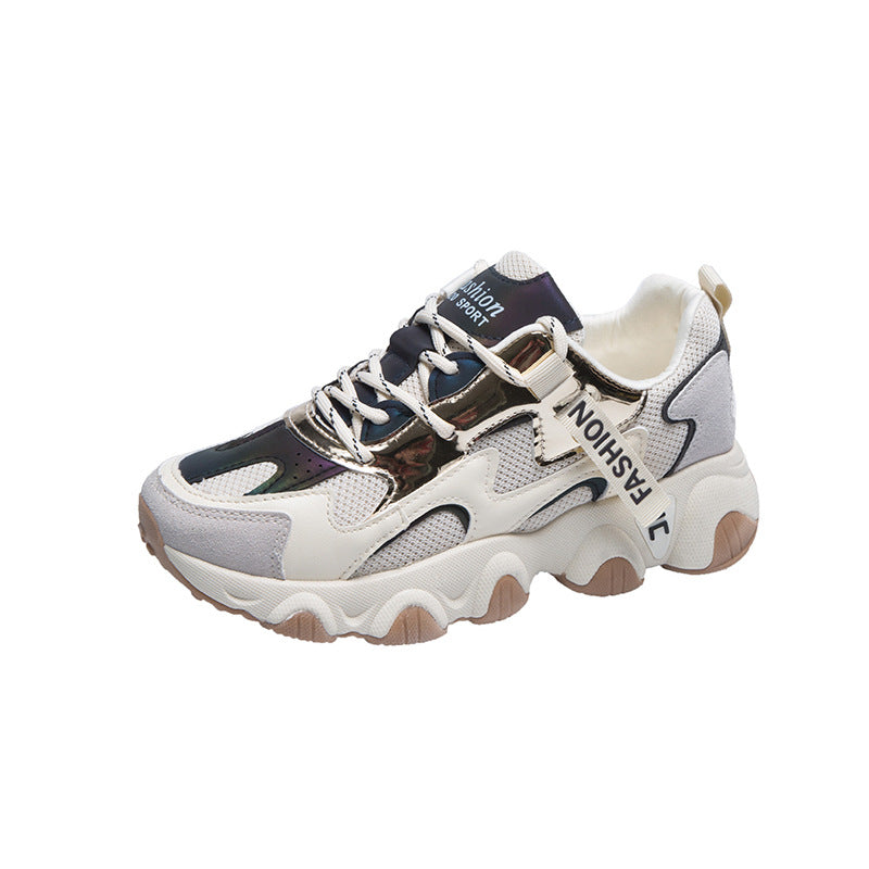 Women Walking Jogging Sneakers Mix Color Height Increasing Sport Running Shoes Comfortable Breathable Mesh Athletic Shoes