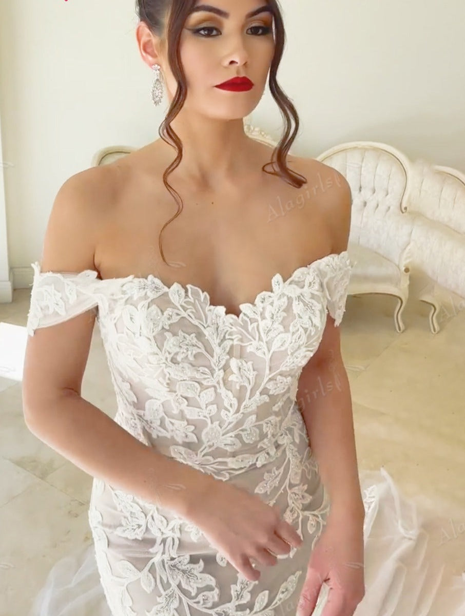 Beautiful Exquisite Strapless Mermaid Wedding Dress Wedding Gown Sweetheart Bridal Dresses
