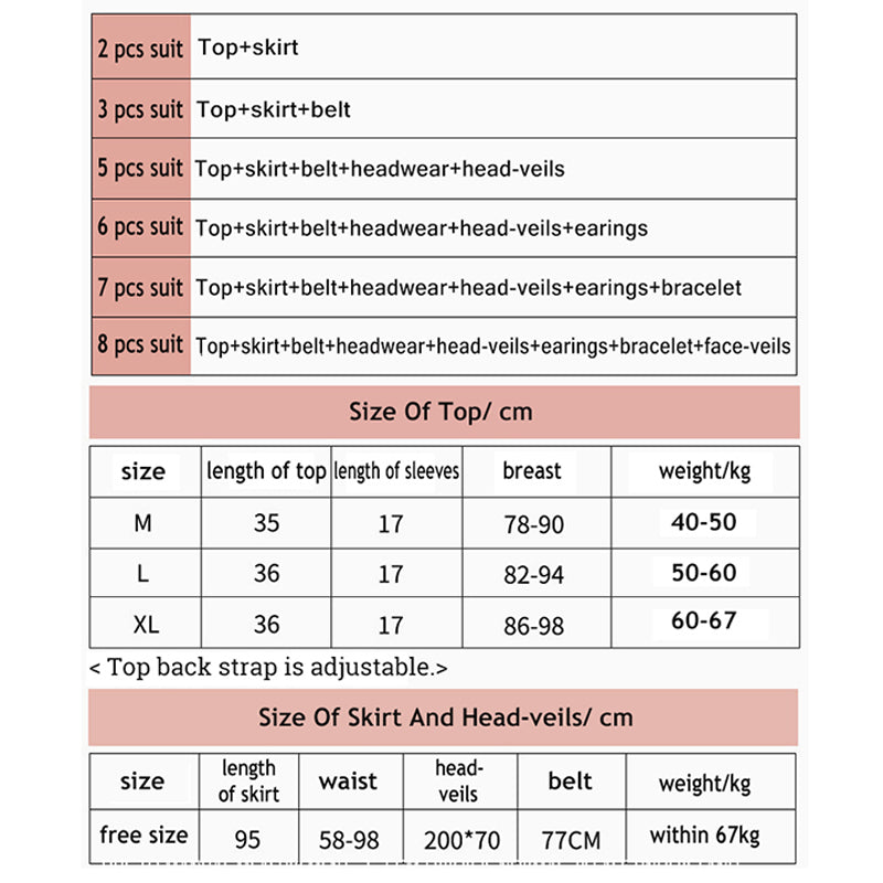 Dress For Women Belly Dance Indian Outfits Bollywood Dress Costume Set Party Cosplay Festival Performance Embroidered Top Skirt